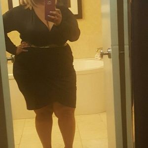 Black Surplice Dress